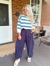 Load image into Gallery viewer, O + H Diana Chambray Joggers - Egg Plant