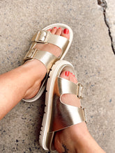Load image into Gallery viewer, Gen Z gold double strap sandal