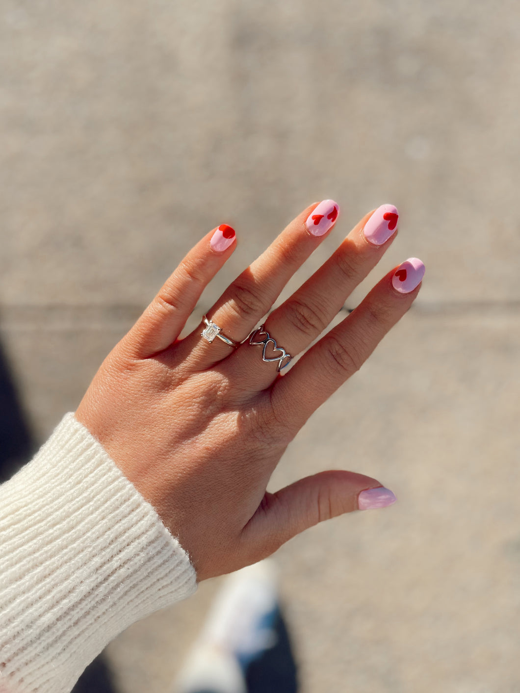 Hearts on Hearts Ring: Silver