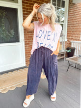 Load image into Gallery viewer, O + H Diana Chambray Joggers - Egg Plant