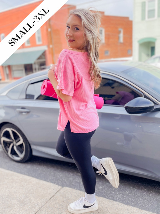 Beth Basic Top in Pink