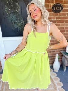 Electric Lime Skirt Set