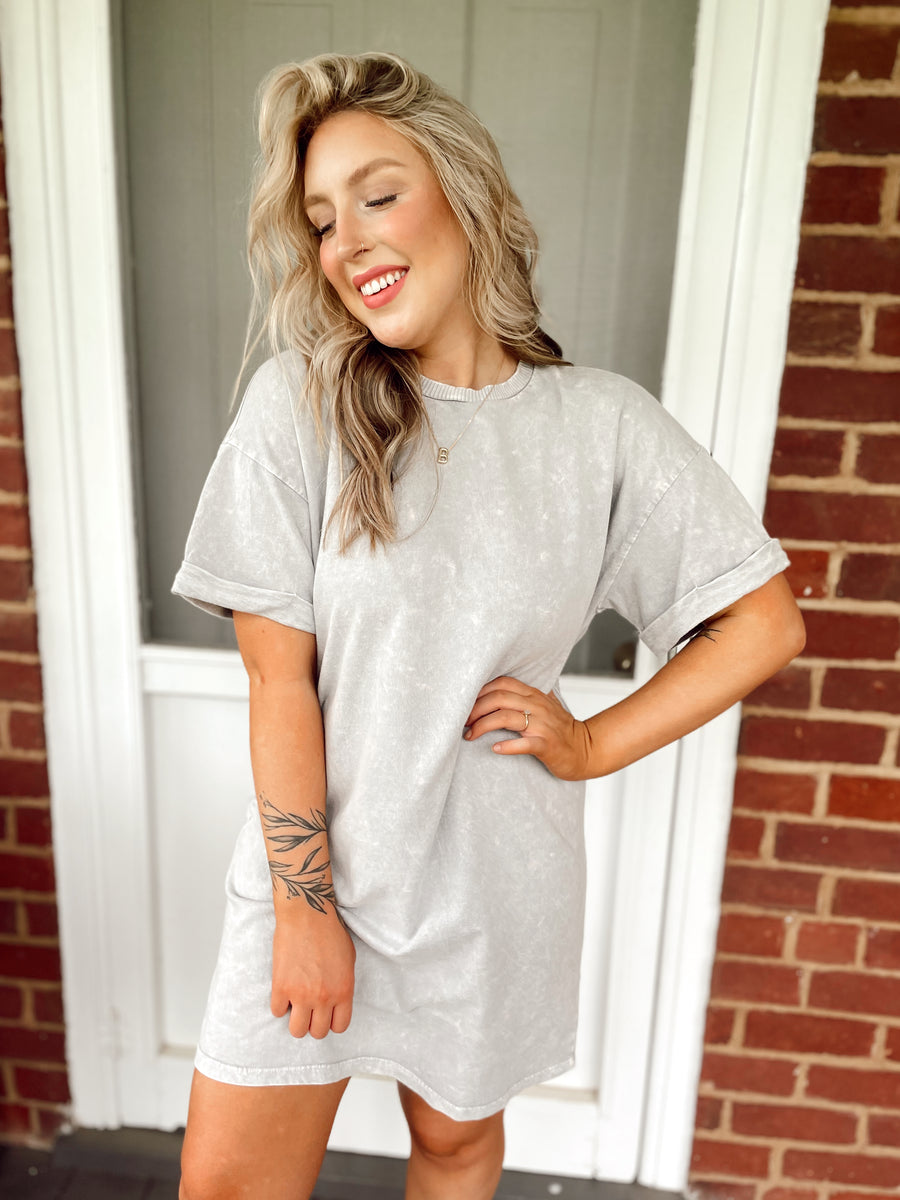grey t shirt dress Threshold Tie Waist T-Shirt Dress Standard Fit main image 0