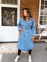 Load image into Gallery viewer, York Denim Trench Coat