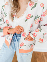 Load image into Gallery viewer, Watercolor Rose Cardigan | Apricot