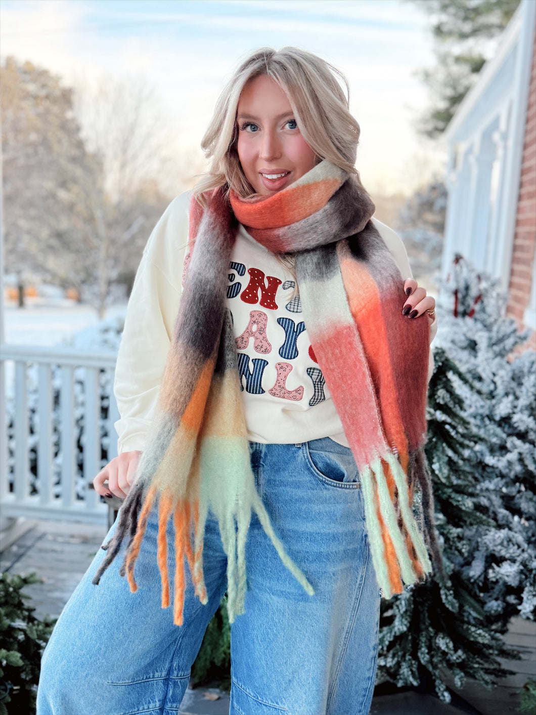 Set the Trend Gingham Scarf