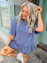 Load image into Gallery viewer, Bringing it Back Peplum | Indigo