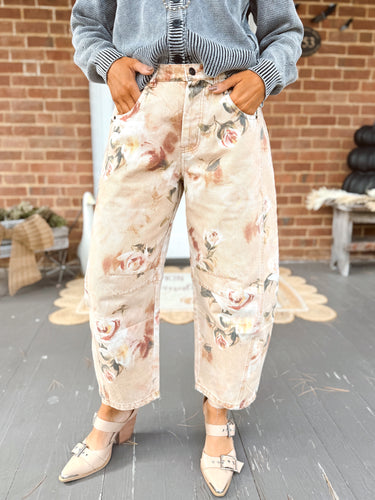 Vintage Rose Barrel Jeans