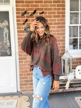 Load image into Gallery viewer, Dark Chocolate Striped Sweater