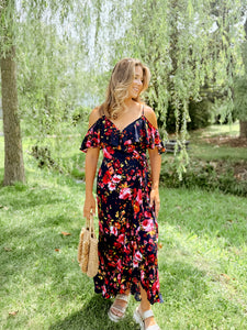 Give ‘em the cold shoulder Floral Dress