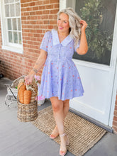 Load image into Gallery viewer, Peter Pan Collar Floral Dress | Iris