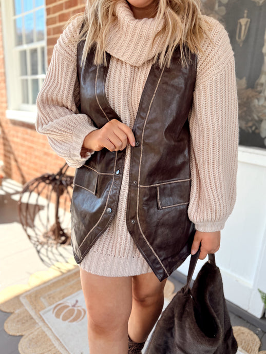 Knock on Wood Pleather Vest