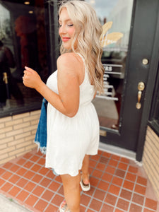 Grab your attention romper in white