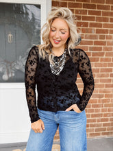 Load image into Gallery viewer, Date Night Velvet Top | Black
