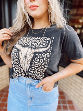 Load image into Gallery viewer, Longhorn vintage leopard tee