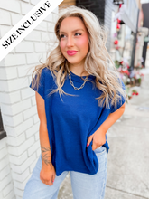 Load image into Gallery viewer, Sheena Waffle Top | Navy