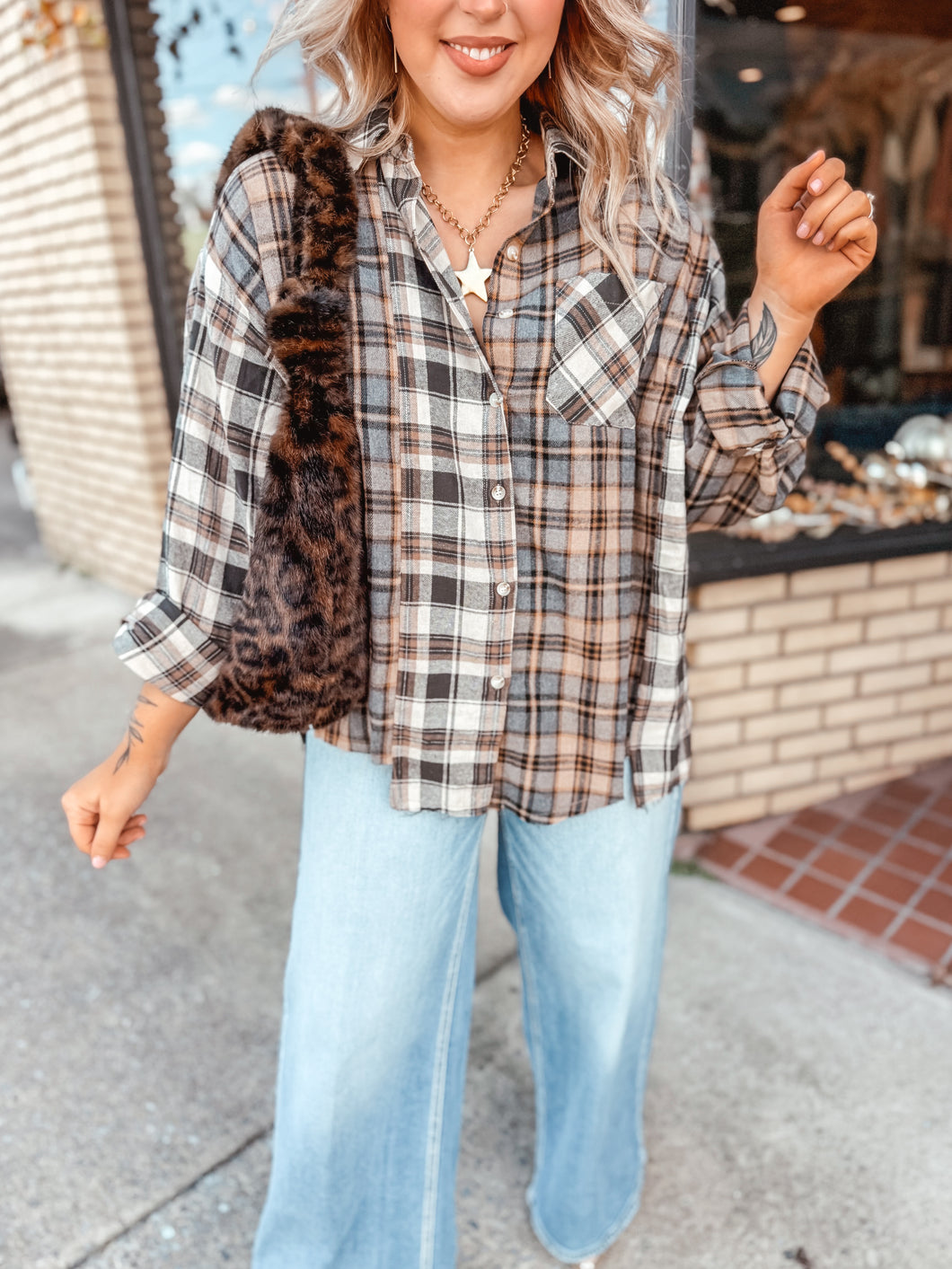 Noelle Flannel | Brown