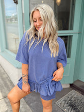 Load image into Gallery viewer, Bringing it Back Peplum | Indigo