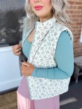 Load image into Gallery viewer, Flutters of Florals Puffer Vest