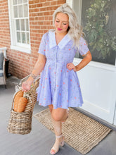 Load image into Gallery viewer, Peter Pan Collar Floral Dress | Iris