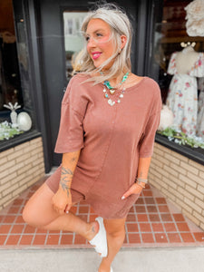 From the Other Side Romper | Chestnut