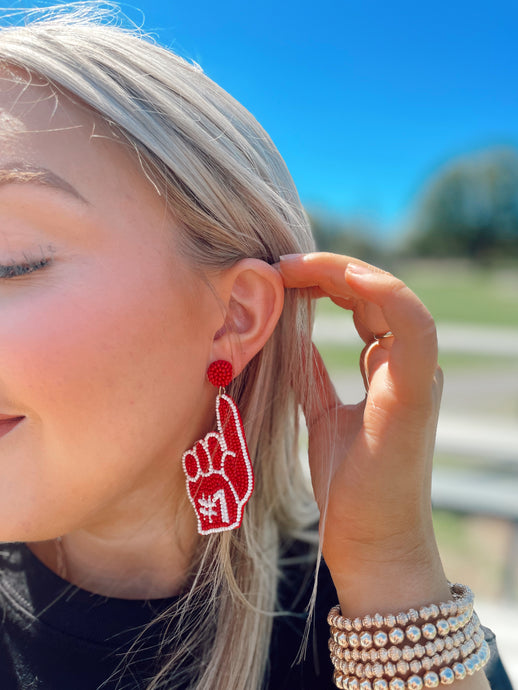 Maroon and White Game Day #1  Earring