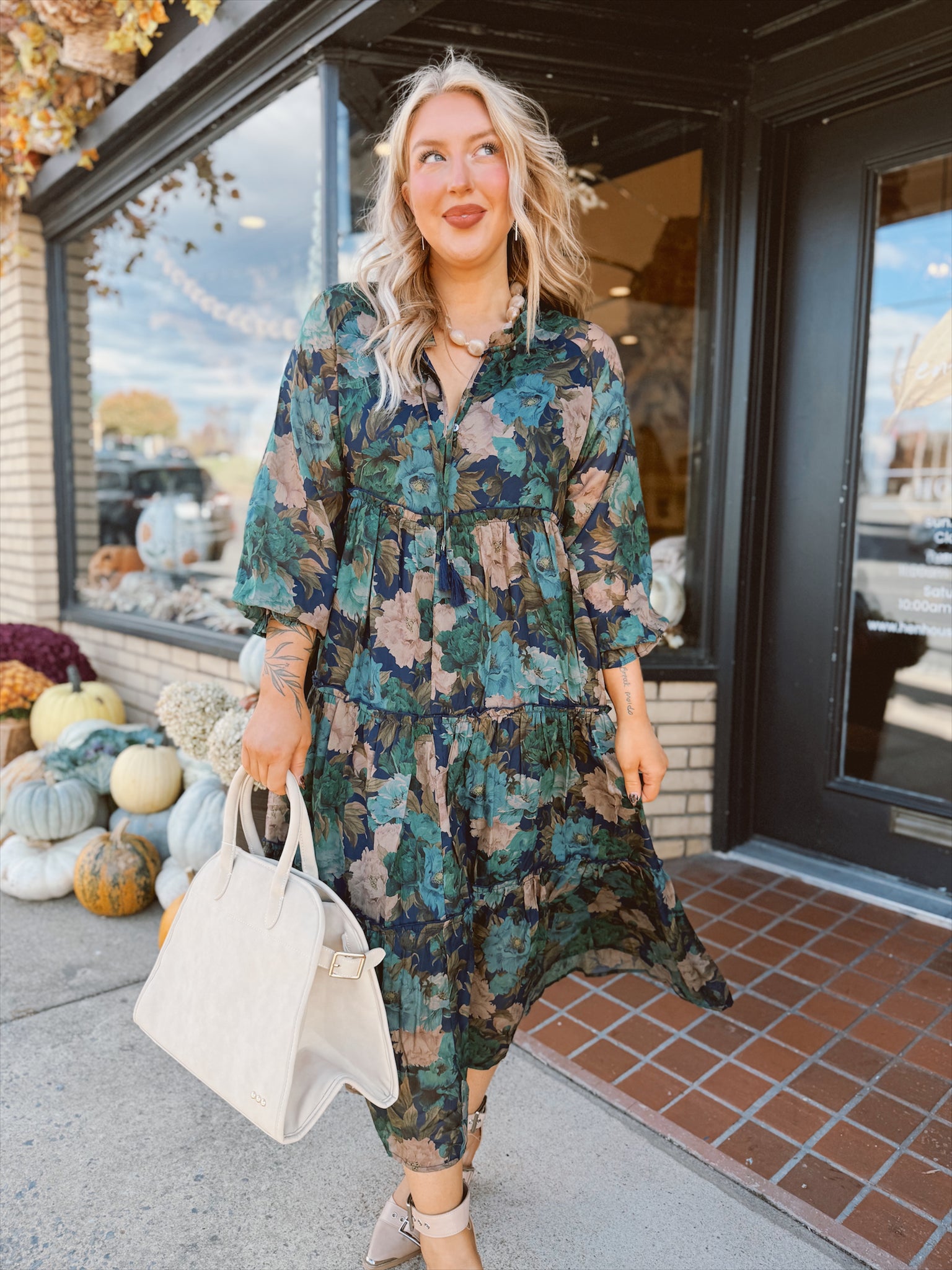 misses midi length dresses Miss Peacock Midi Dress
