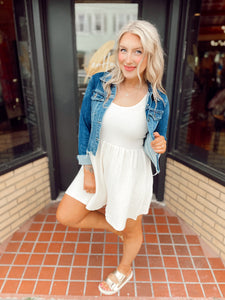 Grab your attention romper in white