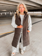 Load image into Gallery viewer, On The Go Longline Puffer Vest | Black