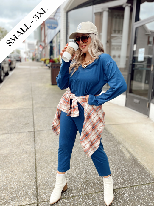 Rainy day jumpsuit | Denim Blue