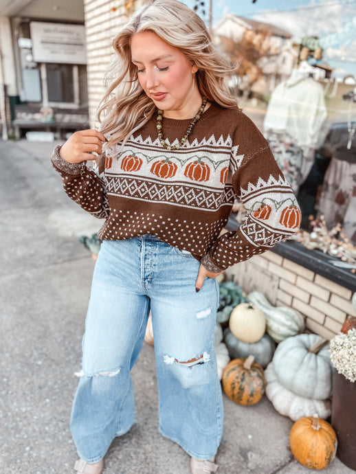 Jackie-O Lantern Sweater | Chocolate