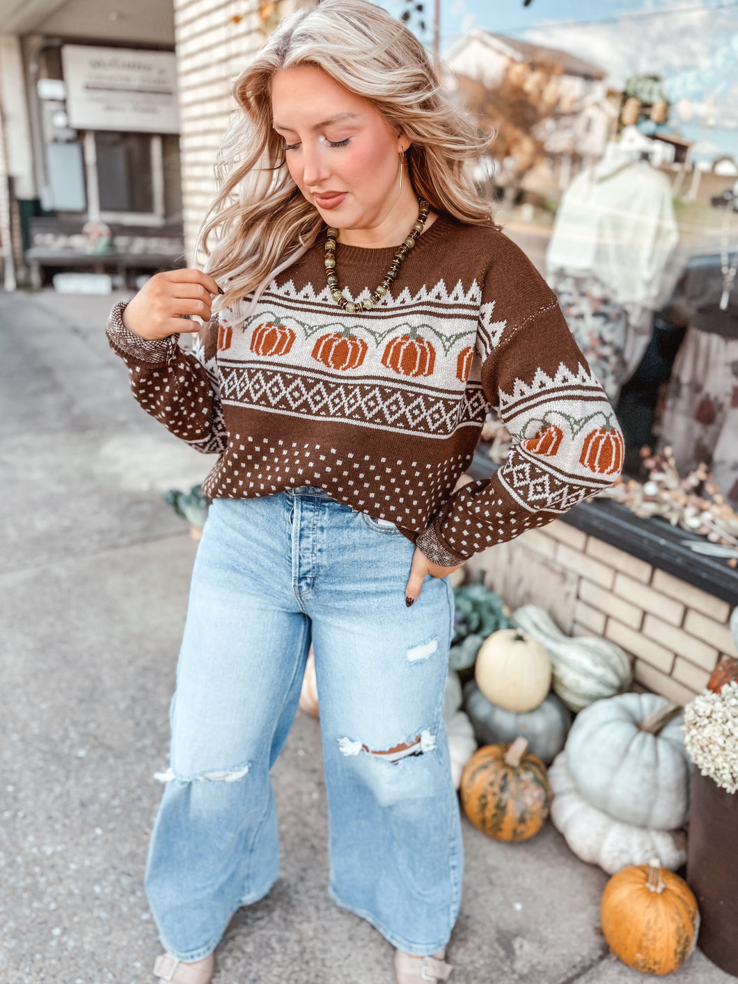 Jackie-O Lantern Sweater | Chocolate