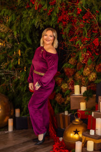 Midnight Under Mistletoe Jumper - Plum