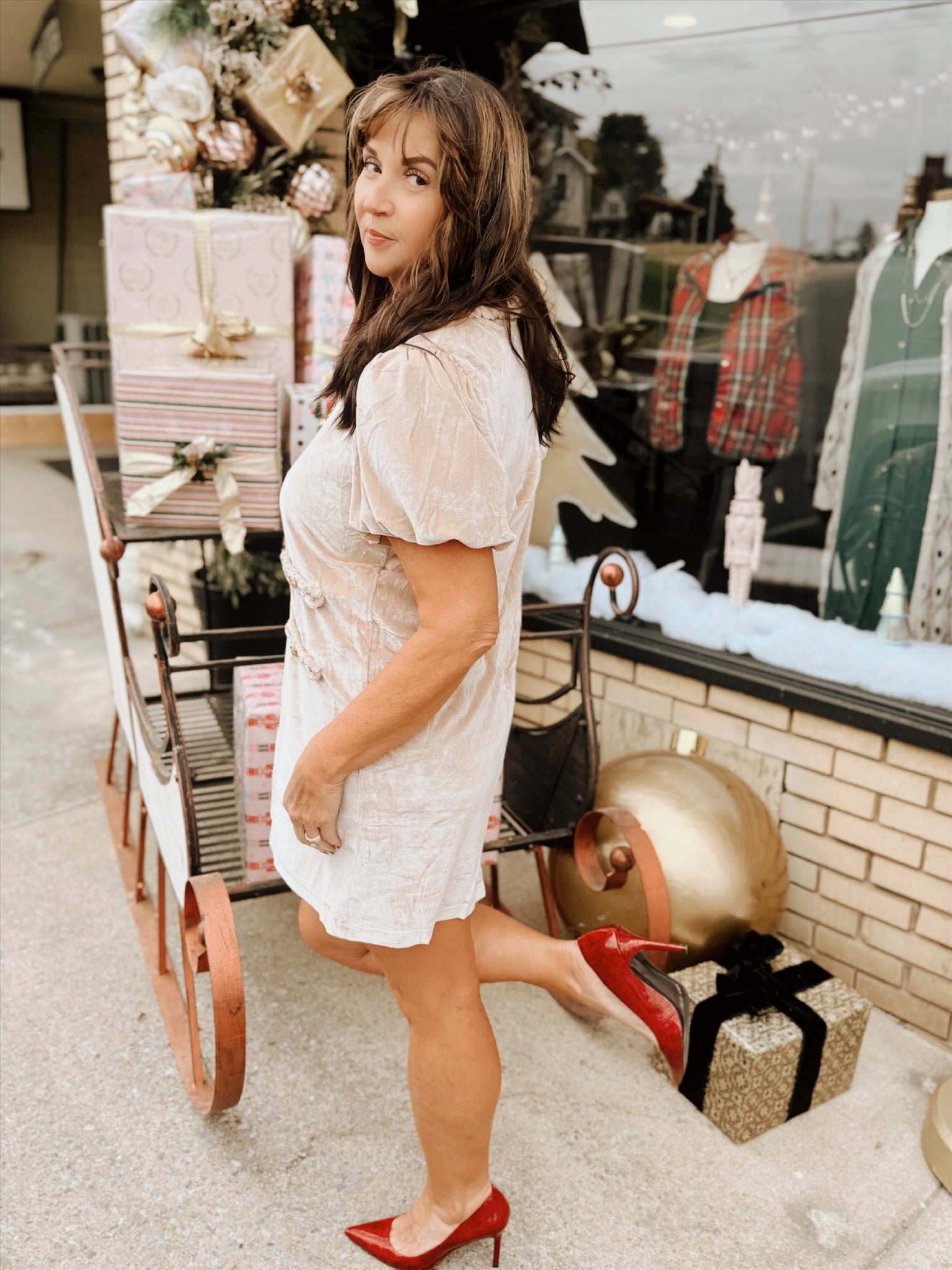 Make a toast velvet dress - Champagne Henhouse Shoppe Make a toast velvet dress - Champagne Henhouse Shoppe