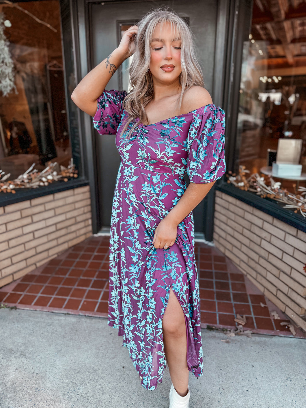 Elsa Velvet Burnout Maxi | Plum