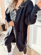 Load image into Gallery viewer, Lindsey Ribbed Cardigan - Black