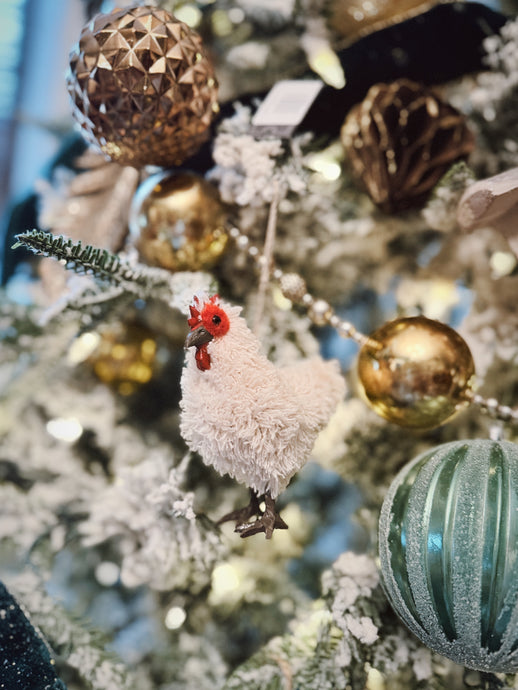 Beige Hen Ornament