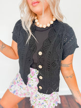 Load image into Gallery viewer, Elevated Button Up Cardigan | Black