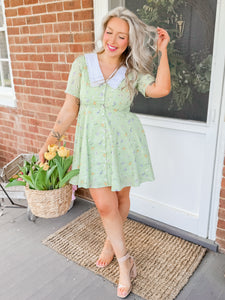 Peter Pan Collar Floral Dress | Fern