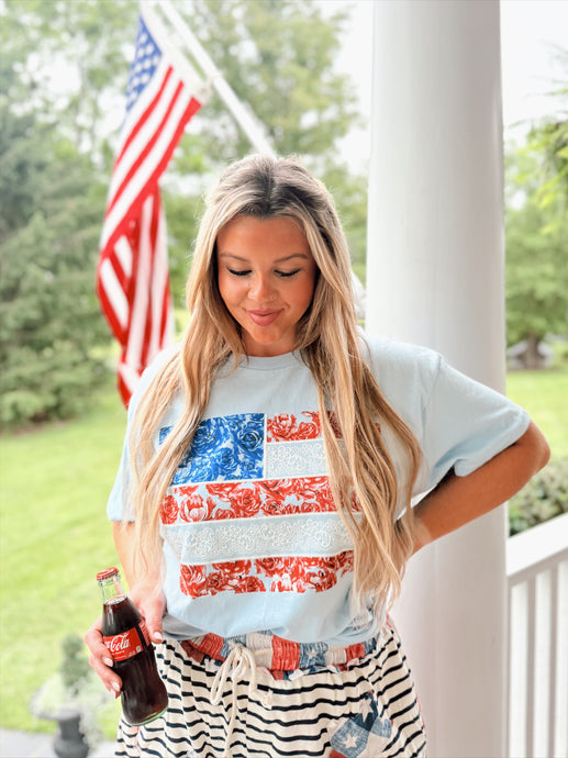 Floral Flag Tee