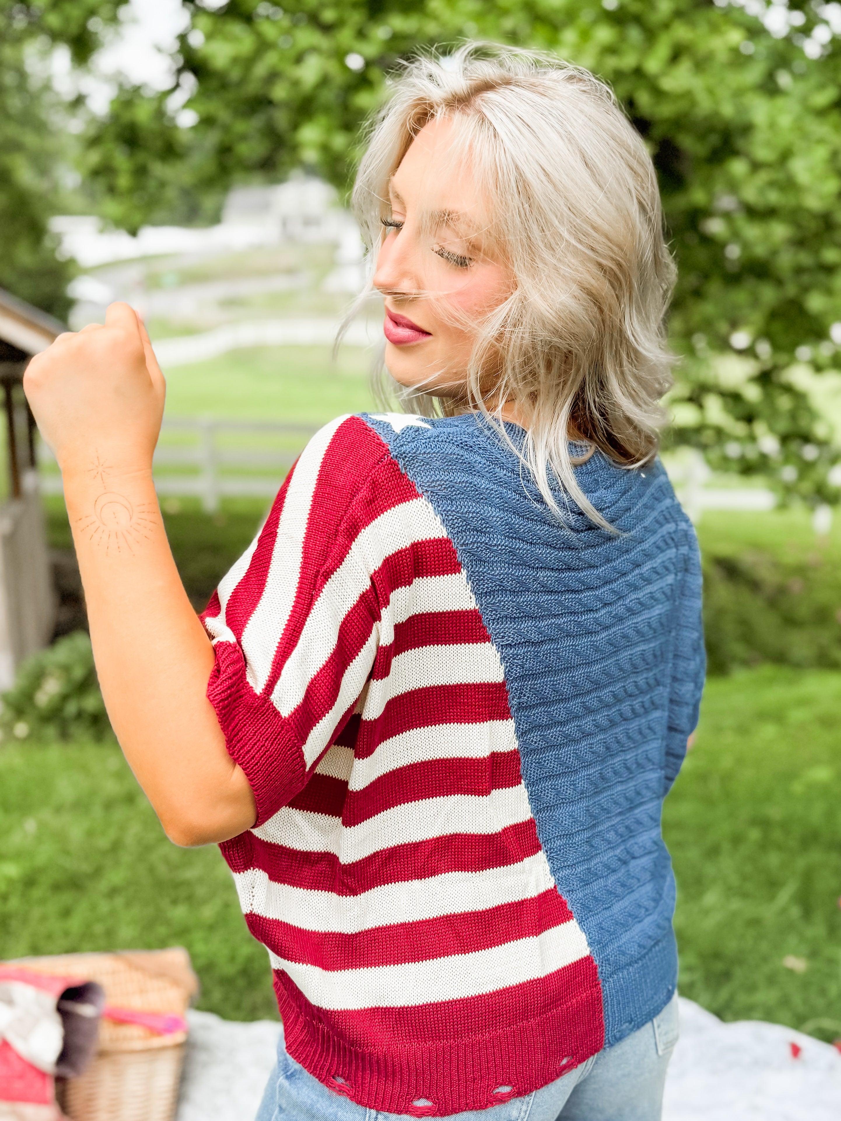 Stars & Stripes Knit Top – Henhouse Shoppe