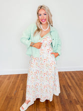 Load image into Gallery viewer, Cotton Florals Spaghetti Strap Maxi Dress