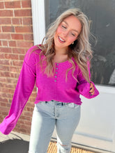 Load image into Gallery viewer, Hot Pink Henley Top