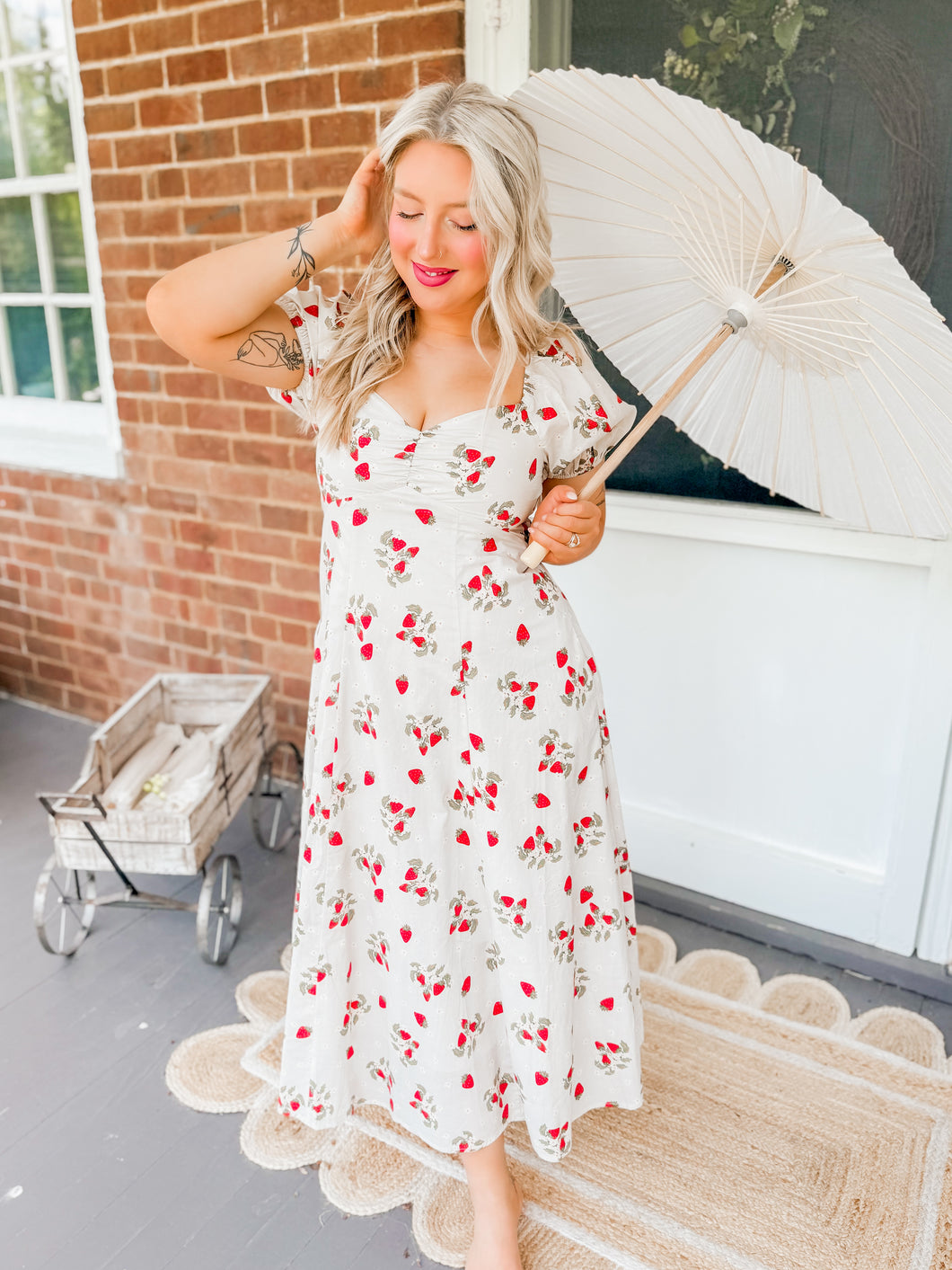 Strawberry Shortcake Midi Dress