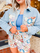Load image into Gallery viewer, Flower Power Denim Jacket