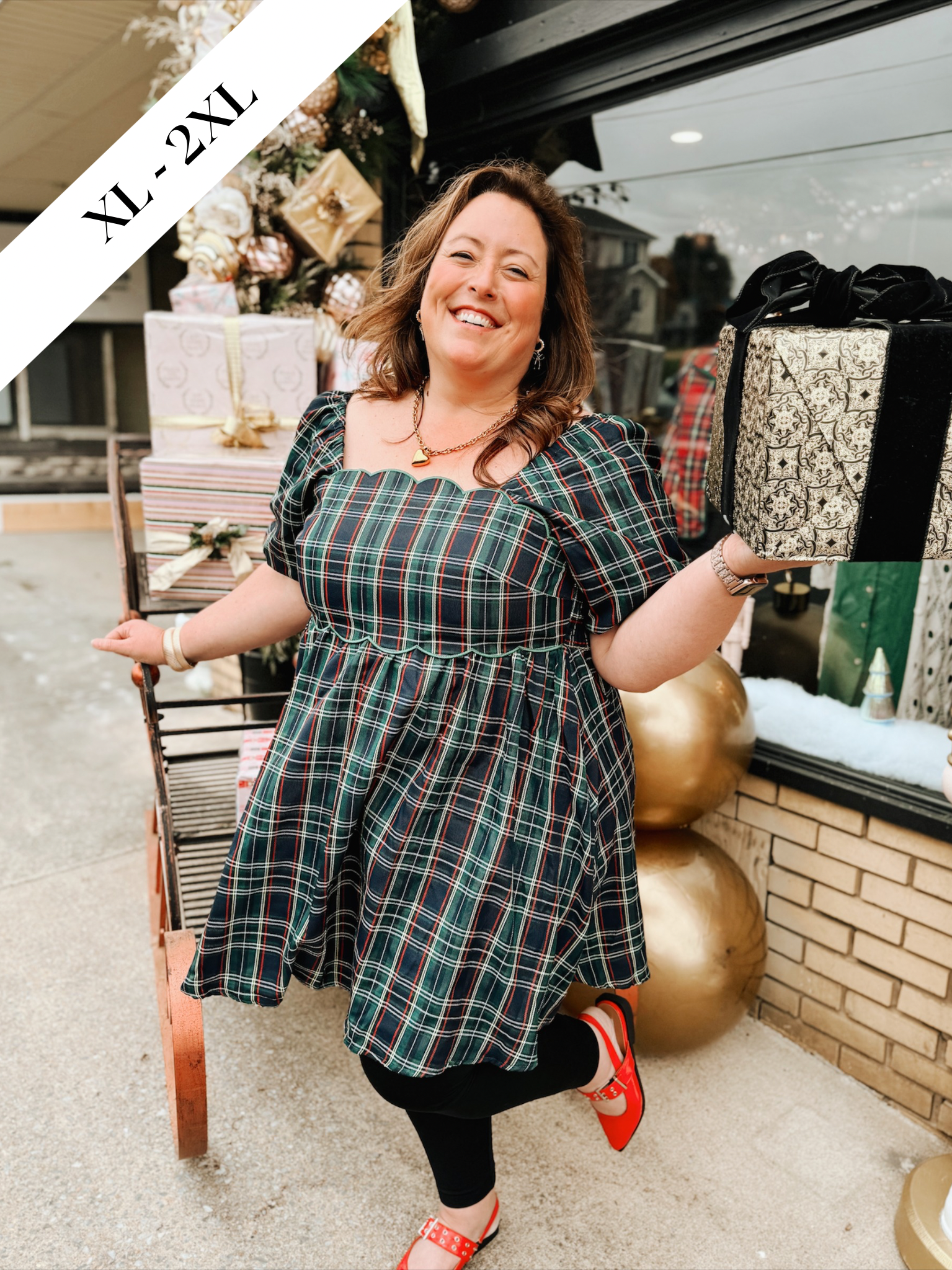 Curvy Xann Plaid Dress