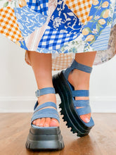 Load image into Gallery viewer, Throwback Girl Denim Platform Sandal