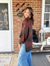Load image into Gallery viewer, Dark Chocolate Striped Sweater