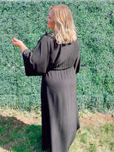 Load image into Gallery viewer, Spring Rhythm Kimono Dress in Black