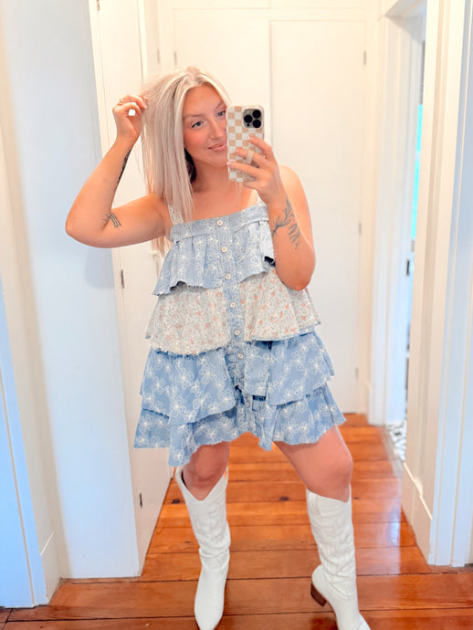 Leo Embroidered Overall Dress